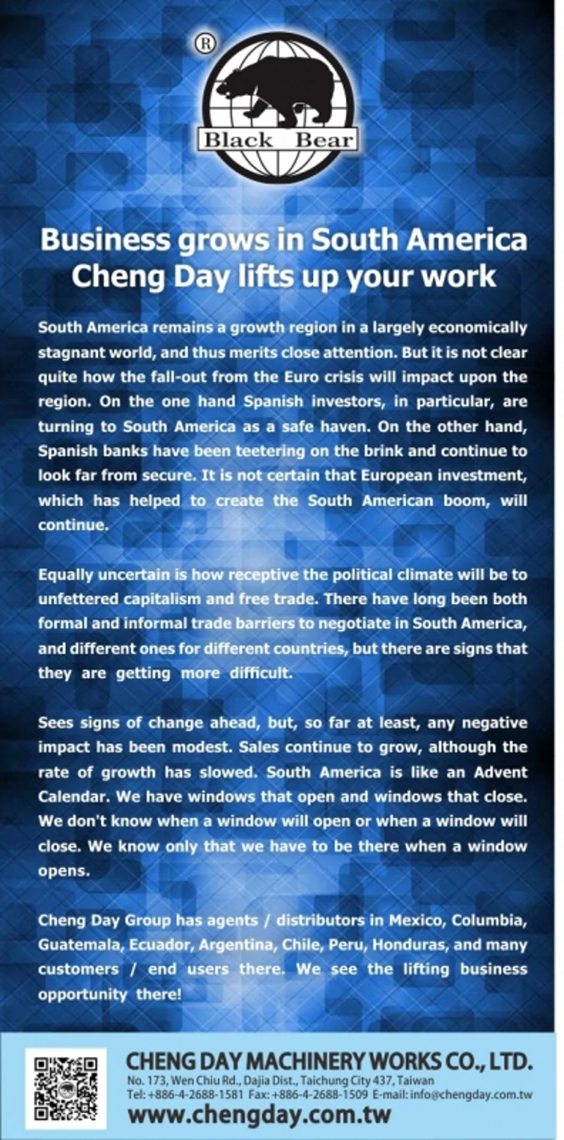 EDM-Business Grows in South America Cheng Day Lifts Up Your Work